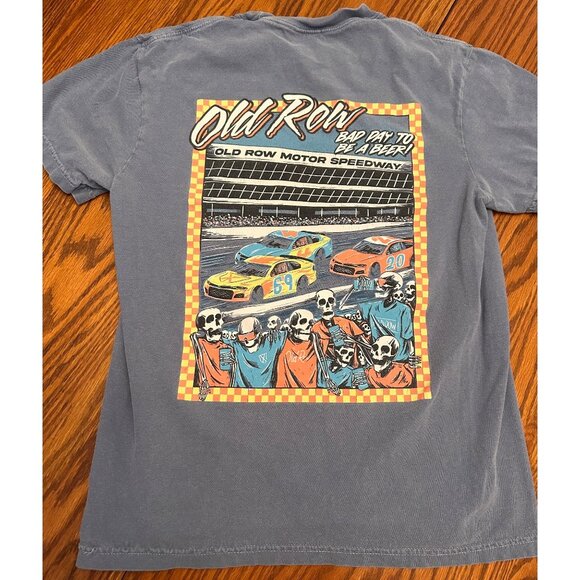 Old Row Motor Speedway Racing Skeleton Tshirt mens size small - Picture 1 of 5